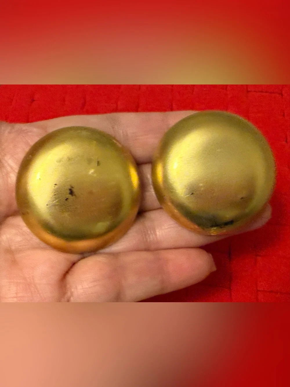 Vintage Matte Statement Gold-Tone Round Dome Clip-On Earrings